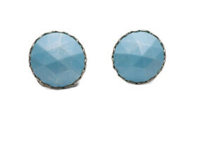 Vintage Earrings 1950's Antique Blue Cottagecore Coquette Screw Clip Jewelry